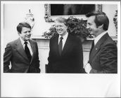 Senator Morgan with President Carter and Governor Hunt at the White House.
